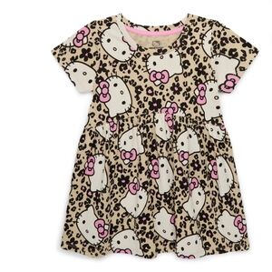 Girls Toddler Hello Kitty Allover Print Dress with Short Sleeves Size 3T NWT